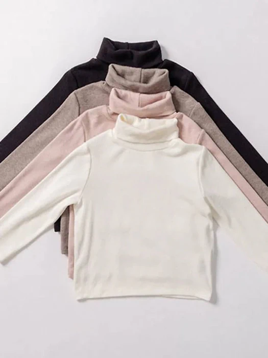 Sophie Ribbed Mock Neck Tee Sophie Ribbed Mock Neck Tee by Petit Helena for Child - catalog view
