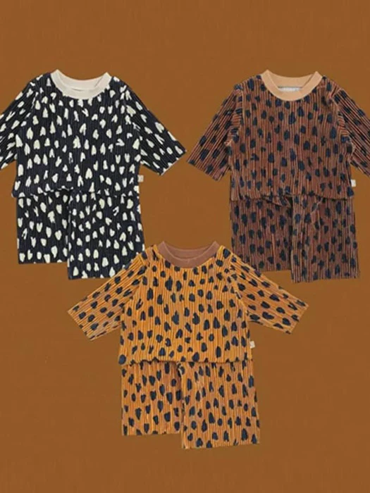 Velvet Leopard Pleated Set by Oott Bebe for Baby - catalog view