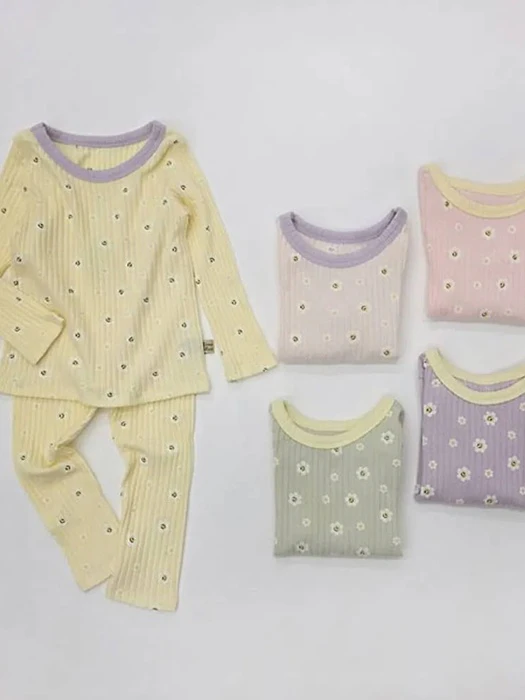 Smile Daisy Ribbed Loungewear by Lime & Blue for Child - catalog view