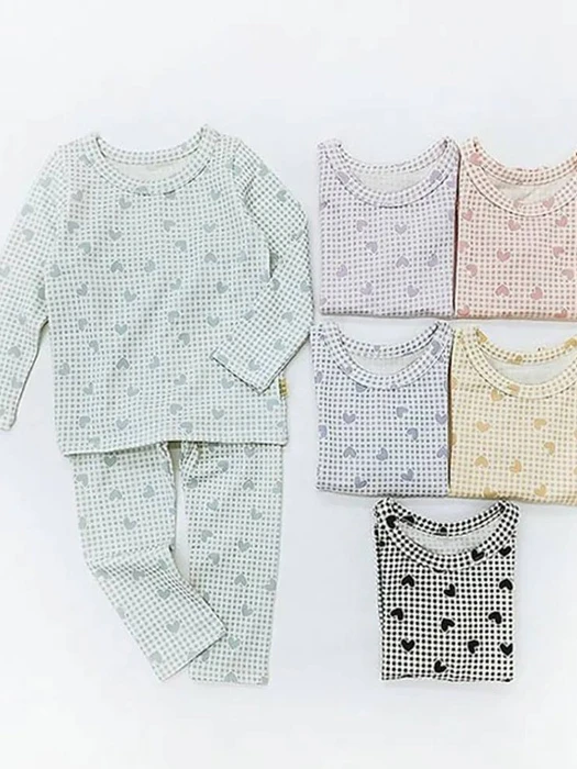 Heart Check Top & Bottom Set Heart Check Top & Bottom Set by Lime & Blue for Child - catalog view