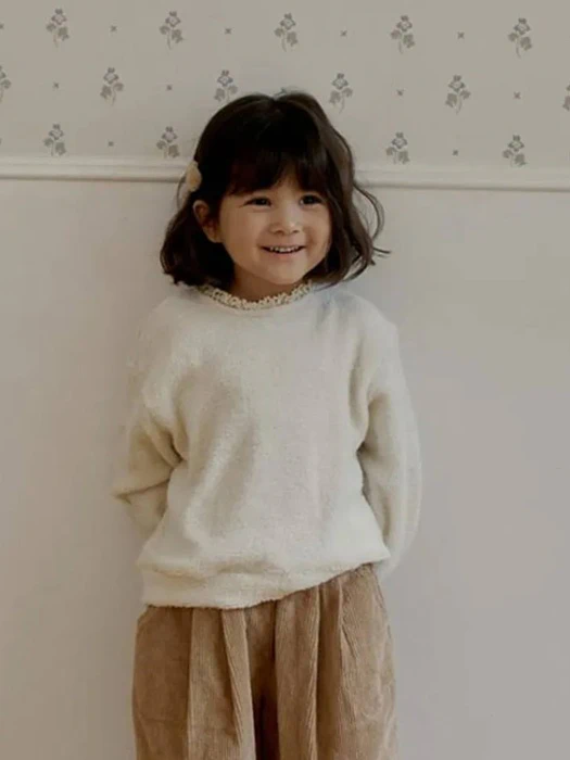 Pompom Knit Sweatshirt Pompom Knit Sweatshirt by Go Go Picnic for Child girl - catalog view