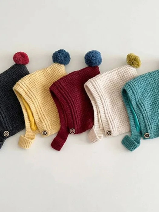 Waffle Knit Pom-pom Hat by Miso for Child unisex - catalog view