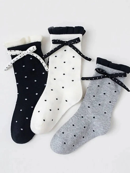Color Block Ribbon Dot Socks Color Block Ribbon Dot Socks by Miso for Child unisex - catalog view