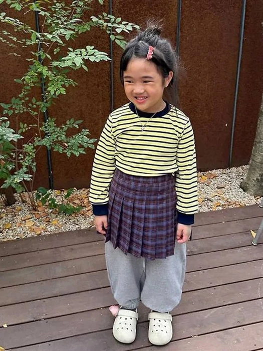Check Pleated Skirt Check Pleated Skirt by Bobo j for Child girl - catalog view