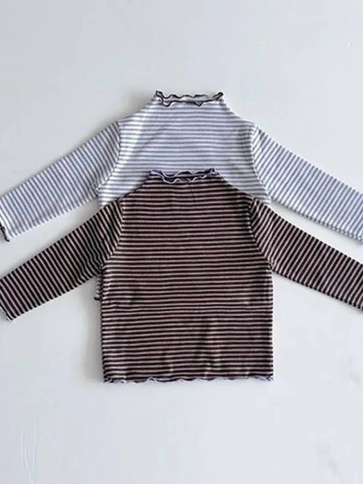 Roasted Chestnut Half Mock Neck Tee Roasted Chestnut Half Mock Neck Tee by My Bebe for Child unisex - catalog view