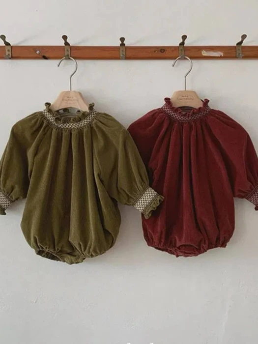 Corduroy Smock Romper by Monbebe for Baby - catalog view