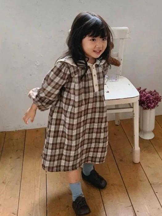 Lovey Check Dress by Monbebe for Child - catalog view