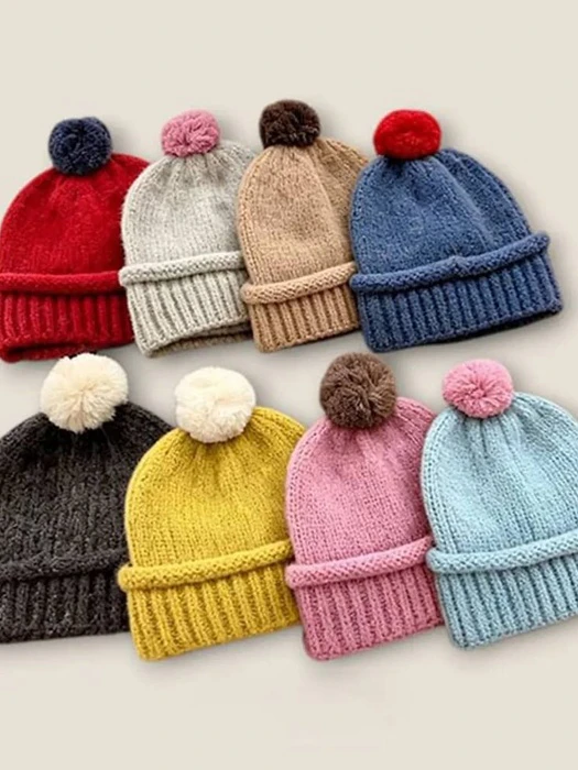 Pompom Knit Hat by Dudie for Child - catalog view