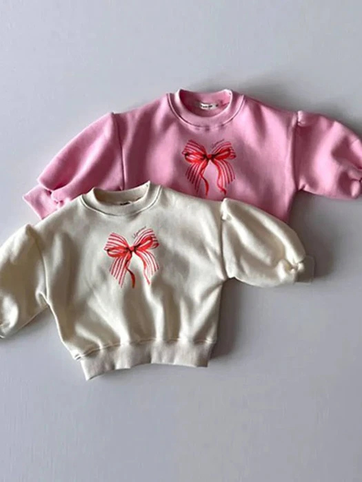 Ribbon Puff Sweatshirt Ribbon Puff Sweatshirt by Le petitmot for Child - catalog view