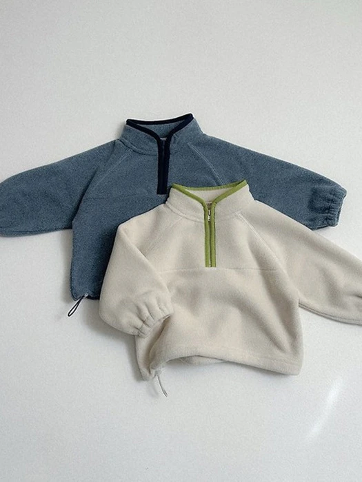 Two-Tone Fleece Half Zip-Up Two-Tone Fleece Half Zip-Up by Mini Robe for Child - catalog view