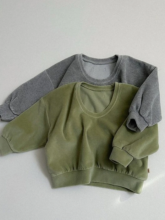 Velour U-Neck Sweatshirt Velour U-Neck Sweatshirt by Mini Robe for Child - catalog view