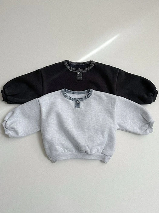 Pofo Button Placket Sweatshirt Pofo Button Placket Sweatshirt by Mini Robe for Child - catalog view