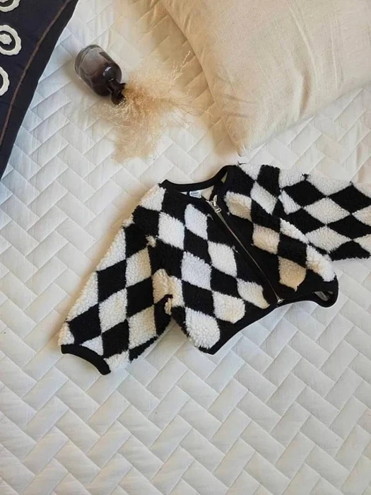 Chess Boucle Jacket Chess Boucle Jacket by Coco Maison for Child - catalog view