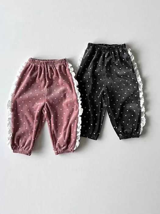 Heart Lace Jogger Pants Heart Lace Jogger Pants by Le petitmot for Child - catalog view