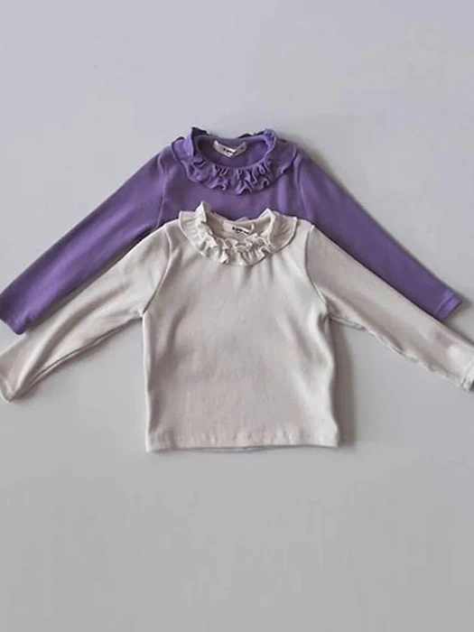 Oves Ribbed Frill Tee Oves Ribbed Frill Tee by Le petitmot for Child - catalog view