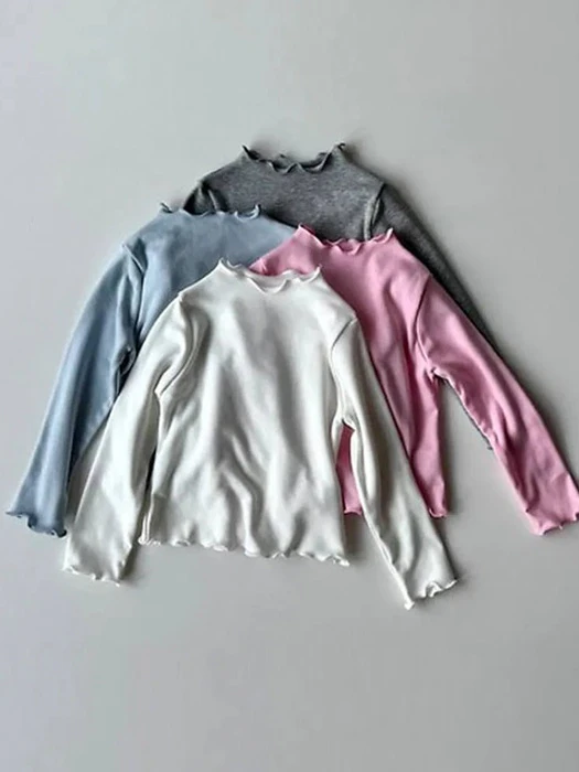 Signature Warm Wave Mock Neck Tee Signature Warm Wave Mock Neck Tee by Le petitmot for Child - catalog view