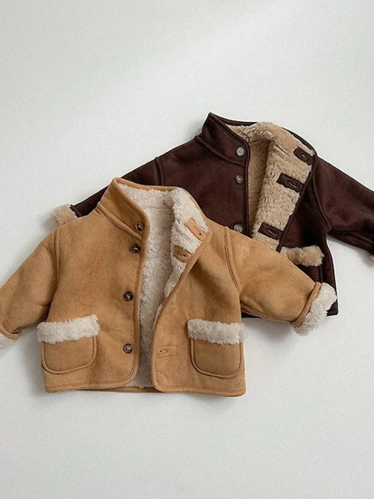 Reversible Shearling Jacket Reversible Shearling Jacket by Mini Robe for Child - catalog view