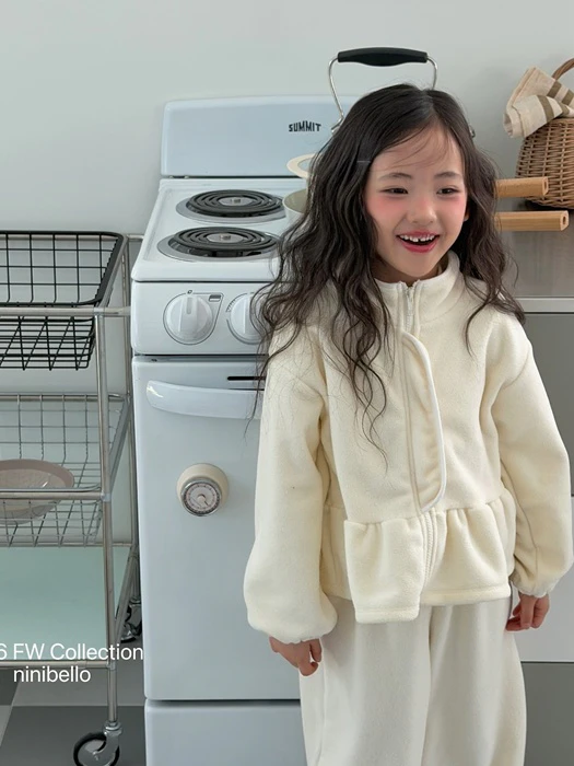 Marshmallow Frill Zip-up Marshmallow Frill Zip-up by Ninibello for Baby - catalog view