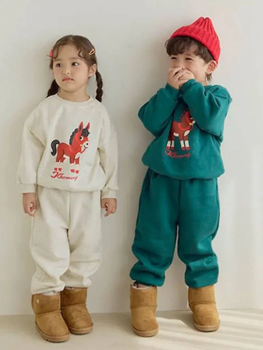 Donkey Top & Bottom Set (Fleece) Donkey Top & Bottom Set (Fleece) by Ggomenge for Child - catalog view