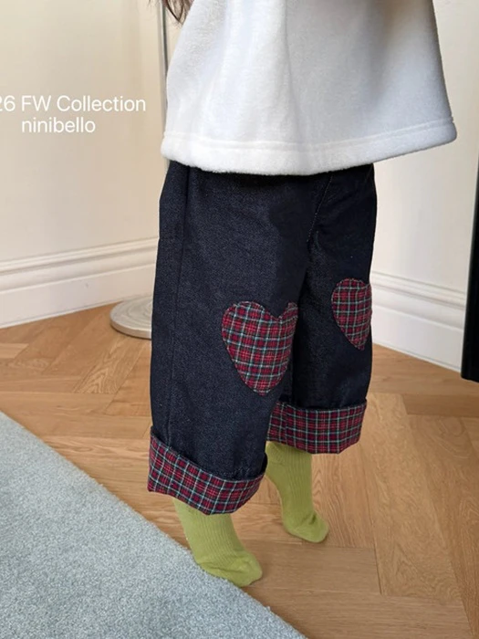 Love Me Check Denim Pants Love Me Check Denim Pants by Ninibello for Child - catalog view