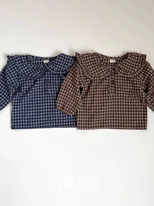 Check Frill Collar Blouse Check Frill Collar Blouse by Mimi Market for Baby - catalog view