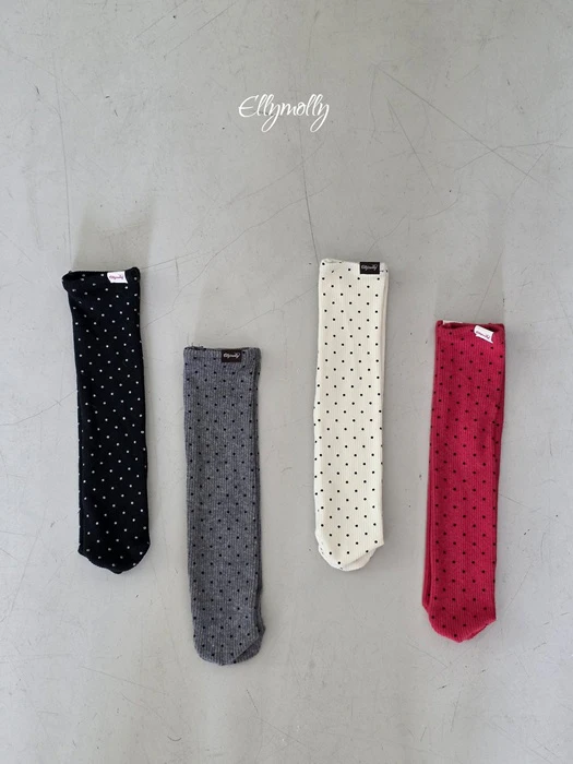 Dot Ribbed Fleeced Socks Dot Ribbed Fleeced Socks by Ellymolly for Child - catalog view