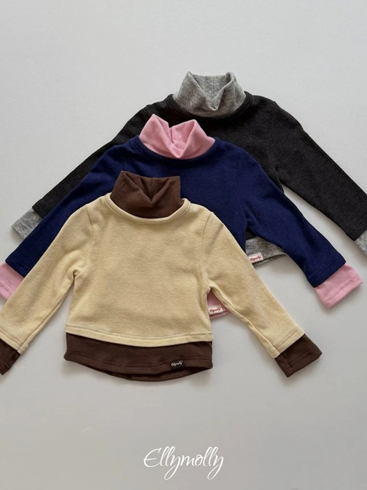 Brush Color Block Mock Neck Tee Brush Color Block Mock Neck Tee by Ellymolly for Child - catalog view
