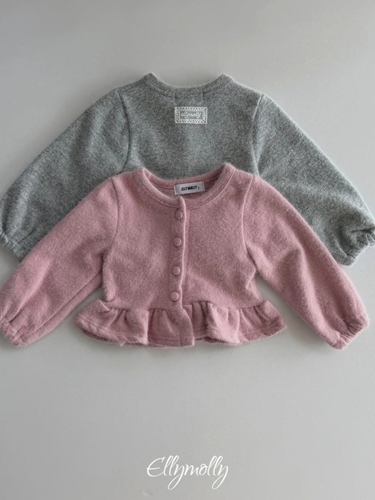 Snowflake Ribbed Frill Cardigan Snowflake Ribbed Frill Cardigan by Ellymolly for Child - catalog view