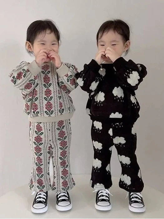 Knit Bootcut Pants Set (Double Fleece) Knit Bootcut Pants Set (Double Fleece) by Moran for Child - catalog view