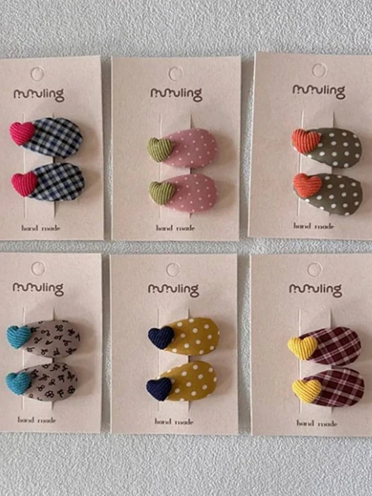 Plump Heart Snap Hair Pin Set Plump Heart Snap Hair Pin Set by Miso for Child - catalog view