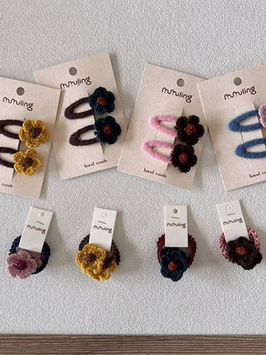 Flower Knit Hair Tie Set Flower Knit Hair Tie Set by Miso for Child - catalog view