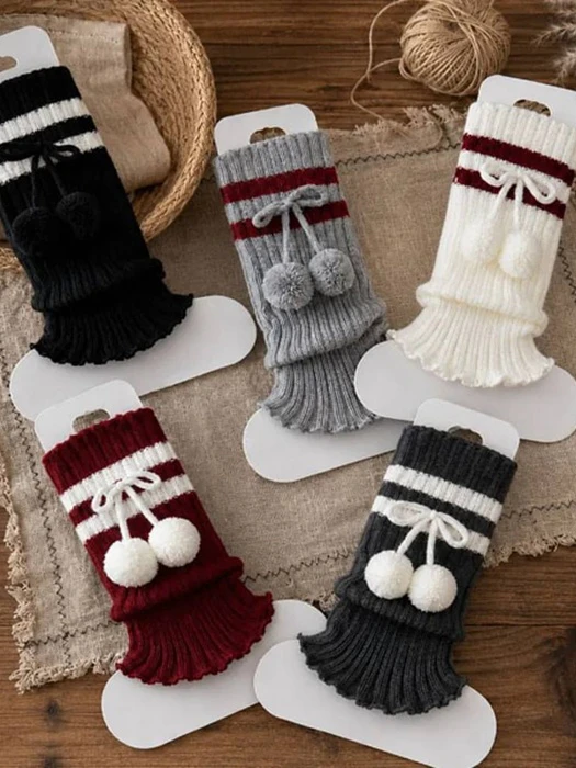 Pompom Two-Line Warmer Leg Warmers Pompom Two-Line Warmer Leg Warmers by Miso for Child - catalog view