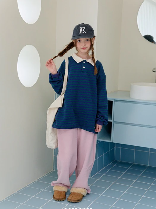 Fine Striped Collar Tee by Dore Dore for Child - catalog view