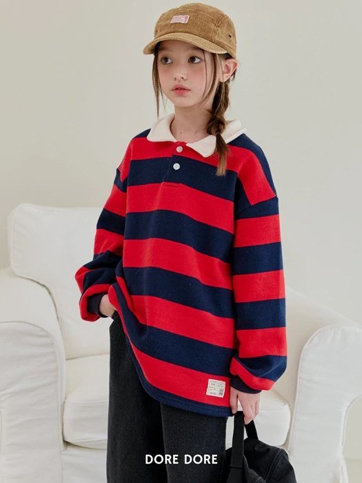 Denggang Striped Collar Tee Denggang Striped Collar Tee by Dore Dore for Child - catalog view