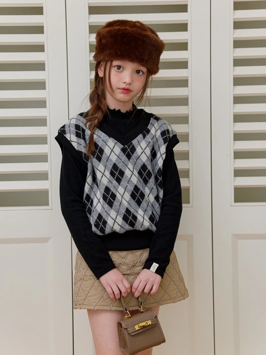 Fleece Argyle Vest by Dore Dore for Child - catalog view