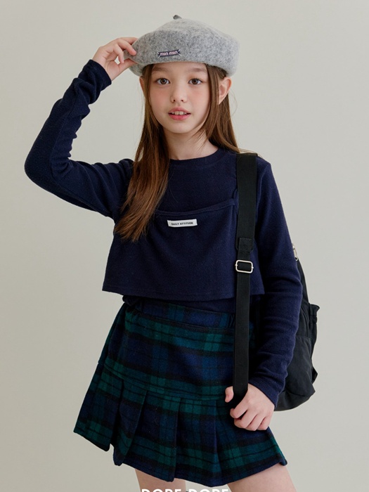 Woolen Check Pleated Skirt Pants Woolen Check Pleated Skirt Pants by Dore Dore for Child - catalog view