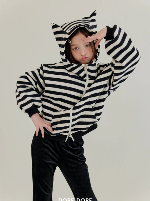 Double Fleece Cat Hooded Zip-up Double Fleece Cat Hooded Zip-up by Dore Dore for Child - catalog view