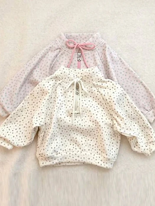 Mink Flower Zip-Up Sweatshirt Mink Flower Zip-Up Sweatshirt by Petit & Petit for Child - catalog view