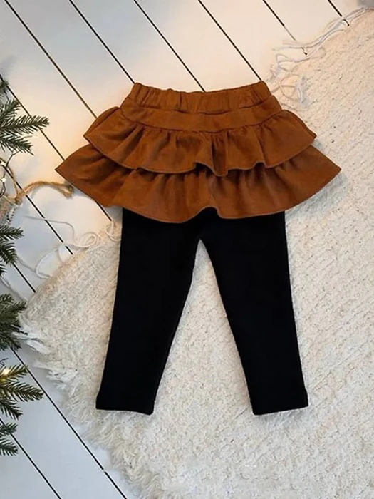 Suede Cancan Skirt Leggings Suede Cancan Skirt Leggings by Petit & Petit for Child - catalog view