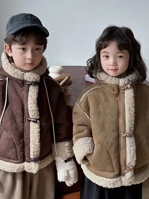 Toggle Button Shearling Jacket by Little Rabbit for Child - catalog view
