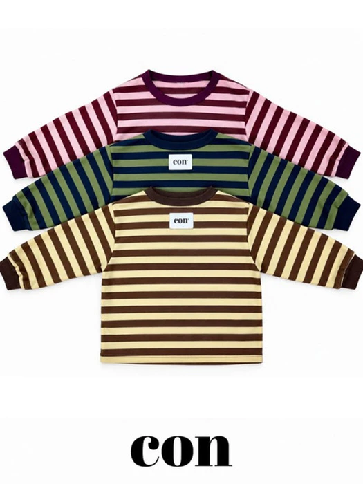 Pudding Stripe Oversized Tee by Con for Baby - catalog view