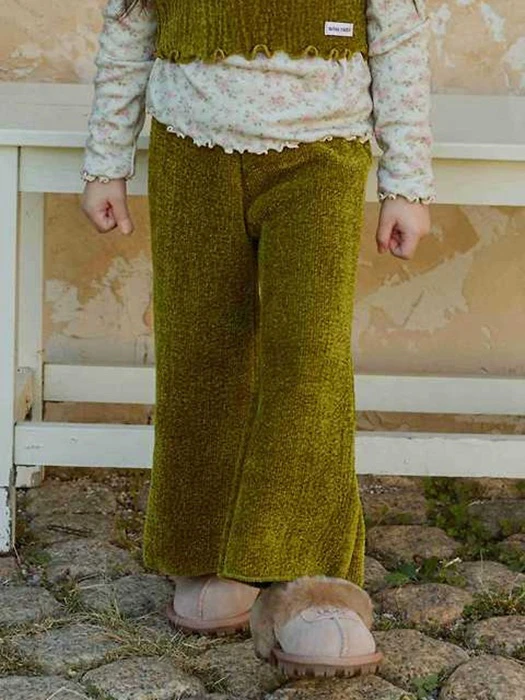 Choco Rib Trim Bootcut Pants Choco Rib Trim Bootcut Pants by Urban Rabbit for Child - catalog view