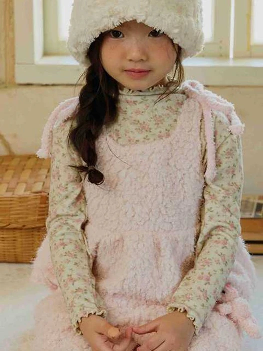 Flower Half Mock Neck Tee by Urban Rabbit for Child - catalog view