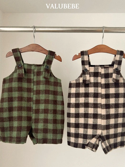 Almond Check Overall Pants Almond Check Overall Pants by Valu Bebe for Baby - catalog view
