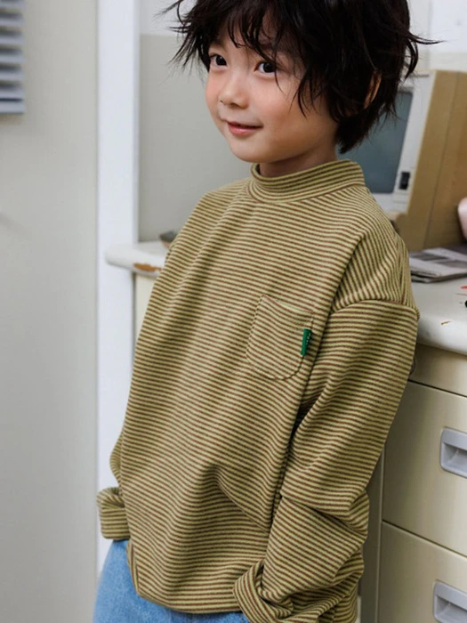 Mini Pocket Mock Neck Tee Mini Pocket Mock Neck Tee by Andbutter for Child - catalog view