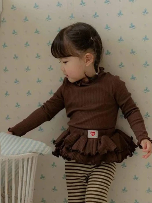 Sugar Ribbed Mock Neck Tee by Hahaha for Baby - catalog view