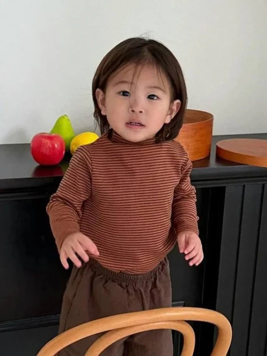 Striped Half Neck Tee Striped Half Neck Tee by Guru Guru for Baby - catalog view
