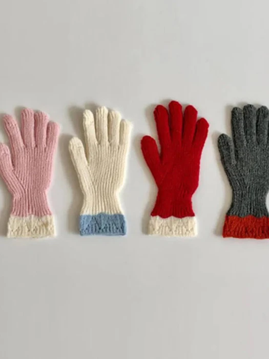 Color Two-Tone Knit Gloves Color Two-Tone Knit Gloves by Io for Child - catalog view