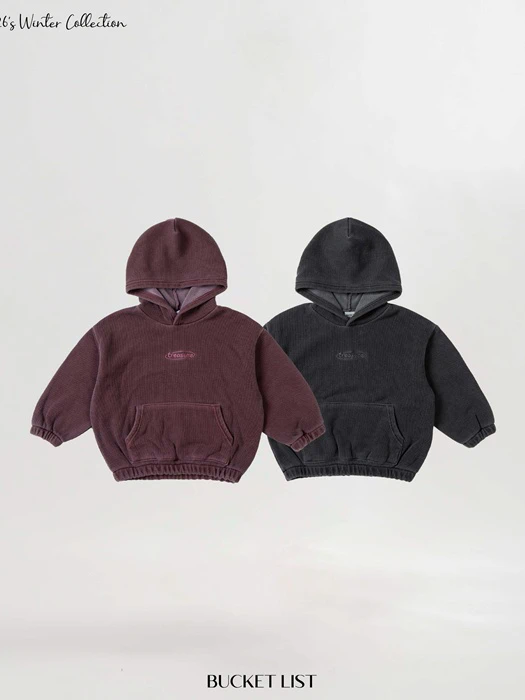 Waffle Dyeing Fleeced Hood Tee by Bucket List for Child - catalog view
