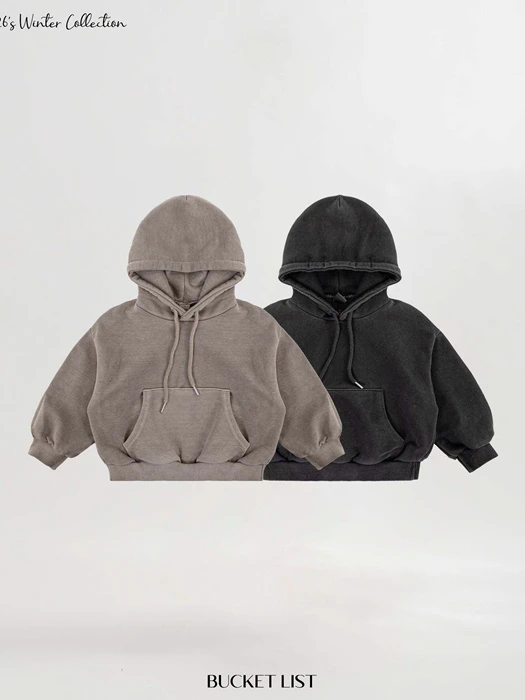 Fleeced Dyeing Hood Tee by Bucket List for Child - catalog view